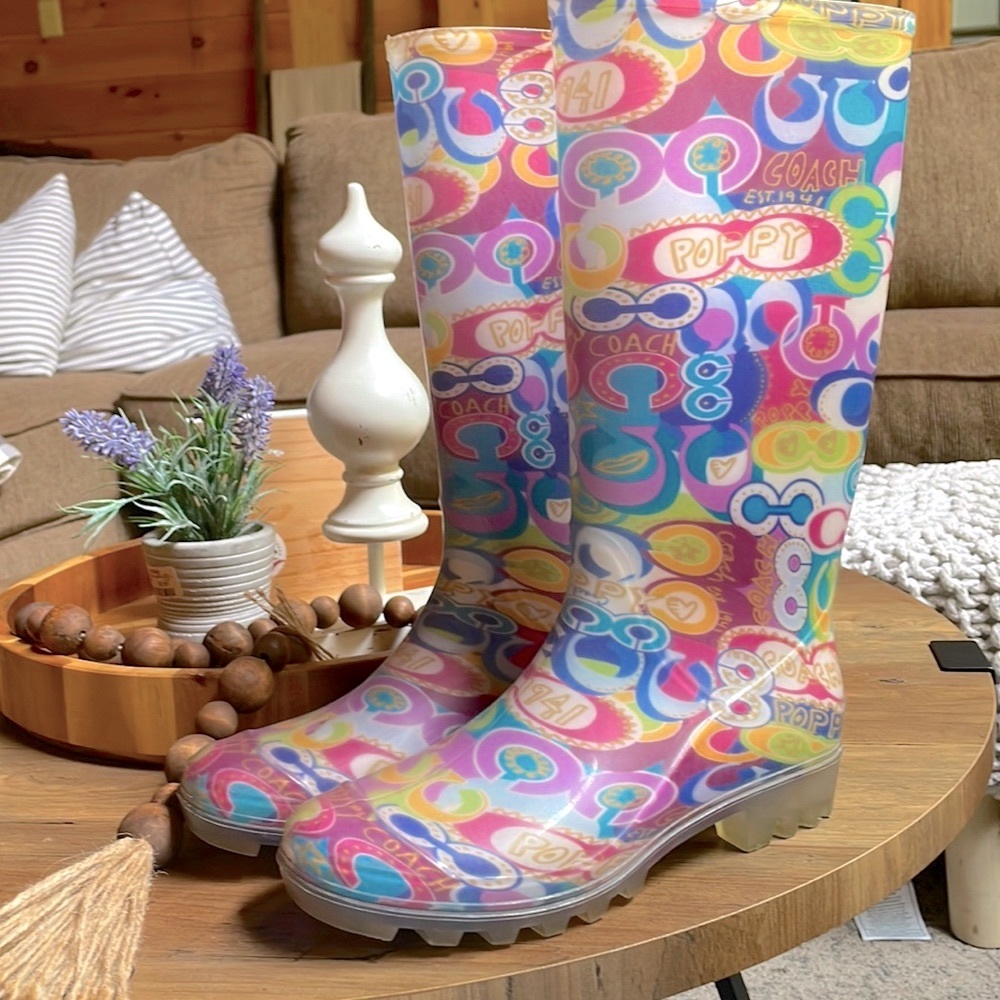 Coach Poppy Rain Boot- Size 7